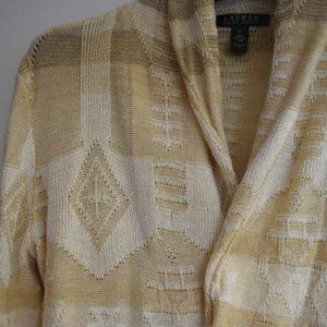 Ralph Lauren Aztec Southwest native Knit Linen Cardigan   S